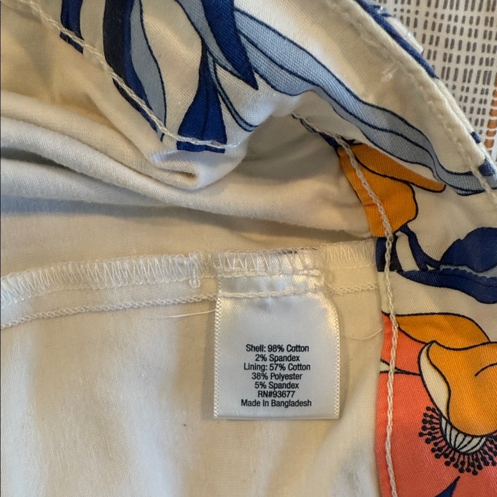 Floral Print Skirt/Skort with Orange and Blue Accents - Picture 3 of 4